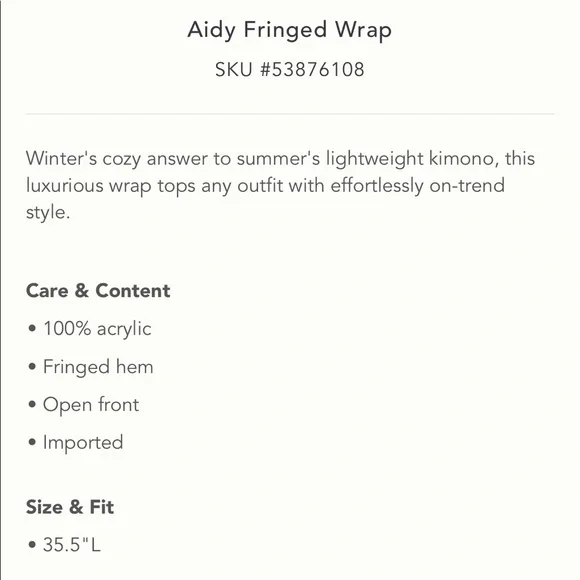 Anthropologie | Plaid wrap with fringe | One Size - Picture 7 of 9